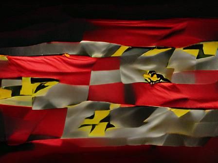 Maryland Flag Featuring Calvert and Crossland Crests