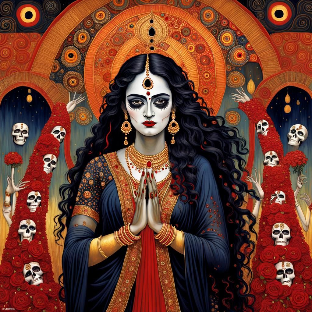 Kali: Hindu Goddess in Surrealist, Baroque Style
