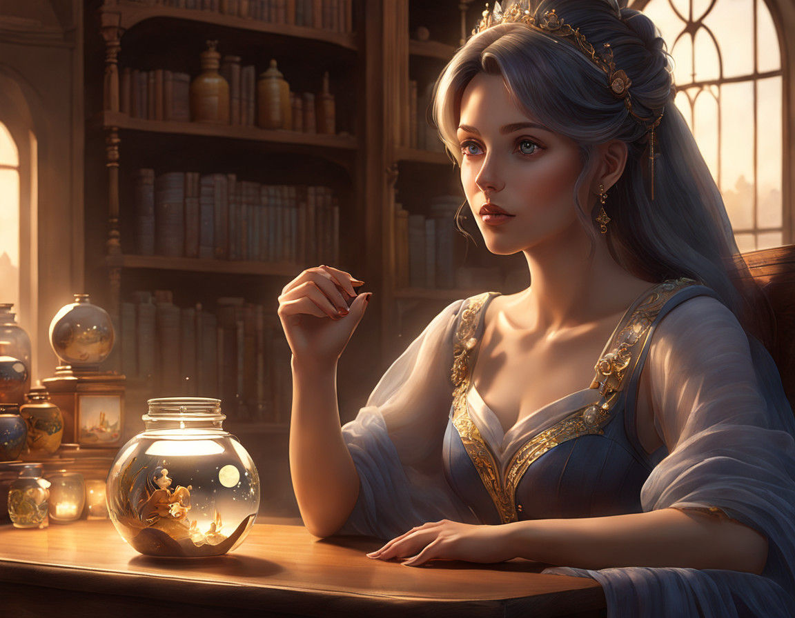 Whimsical Moonlit Moment in Anime-Inspired Style