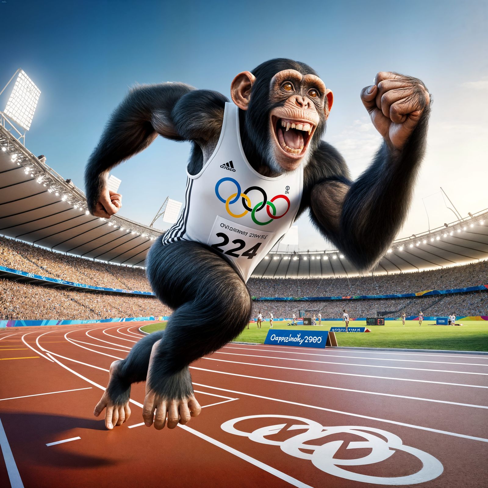 Chimpanzee Athlete Sprinter at the Olympics