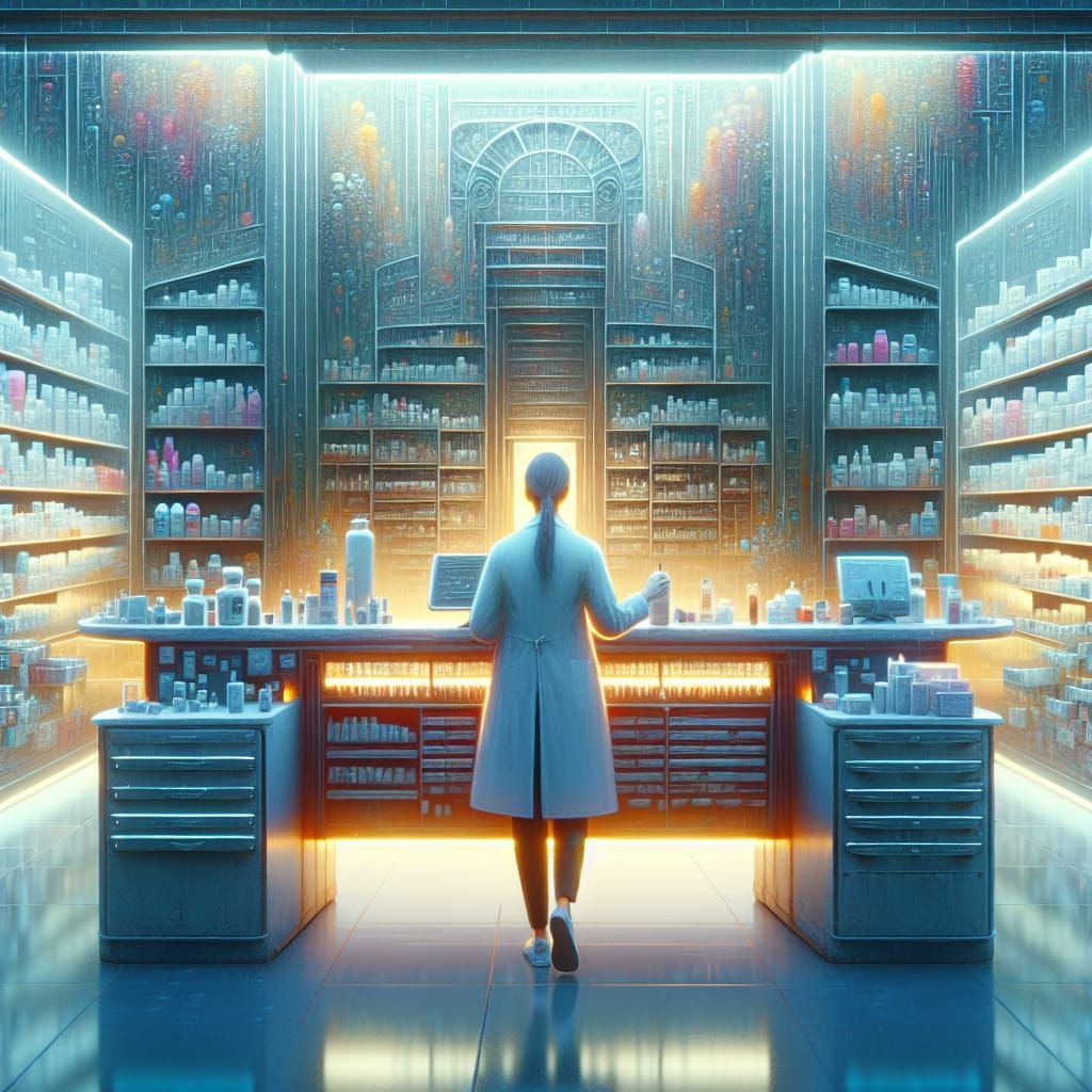 Modern Pharmacy Scene in Unreal Engine Aesthetic