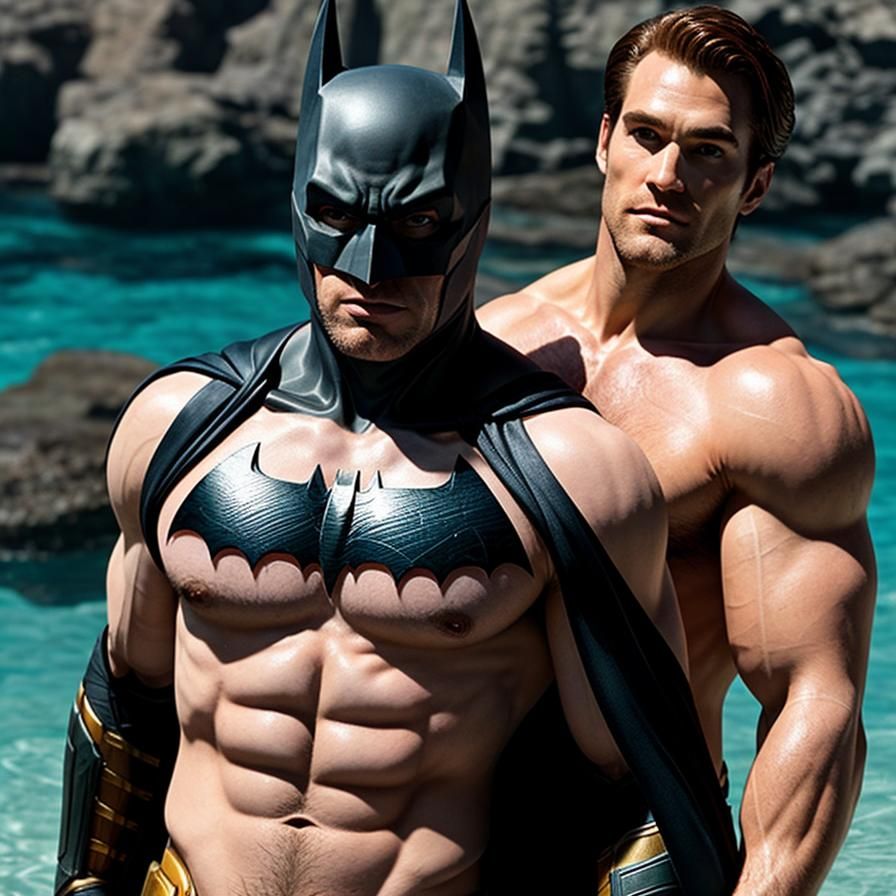 Batman and Aquaman Comic Art