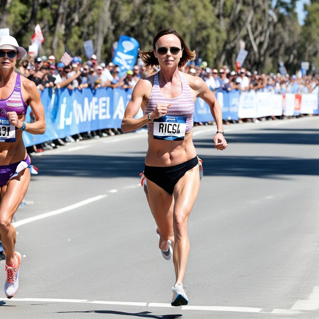 Christina Ricci Runs Marathon in Bikini