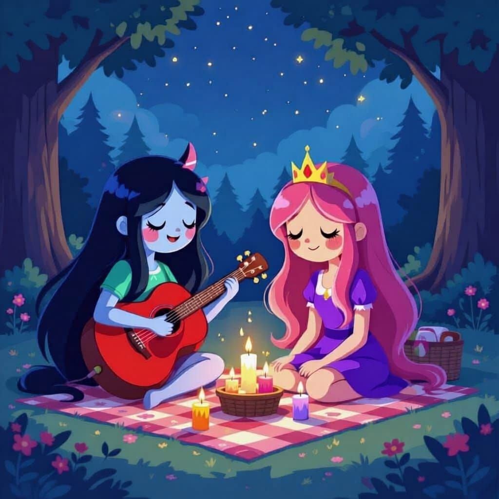 Marceline and Bubblegum Picnic Scene