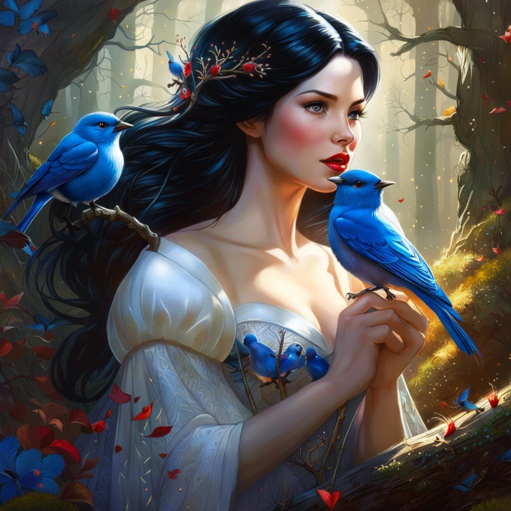 Snow White Portrait in Hyperrealistic Fairytale Style