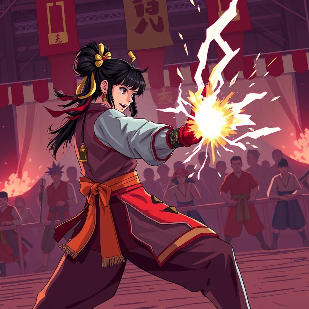 Girl Warrior in Traditional New Caledonian Martial Arts Gear