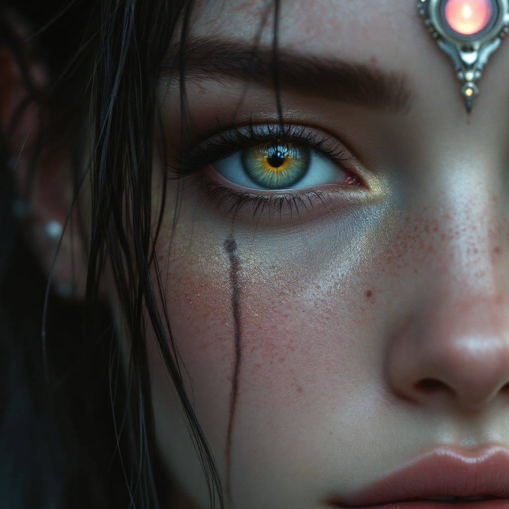 Mysterious Fantasy Portrait with Expressive Eye
