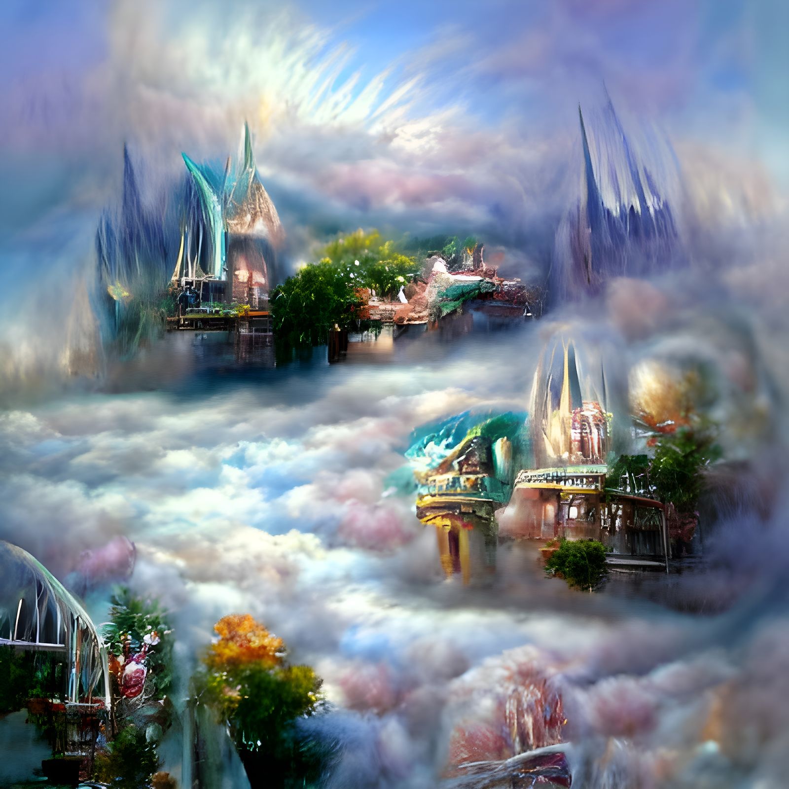 Ethereal Fantasy City in the Sky