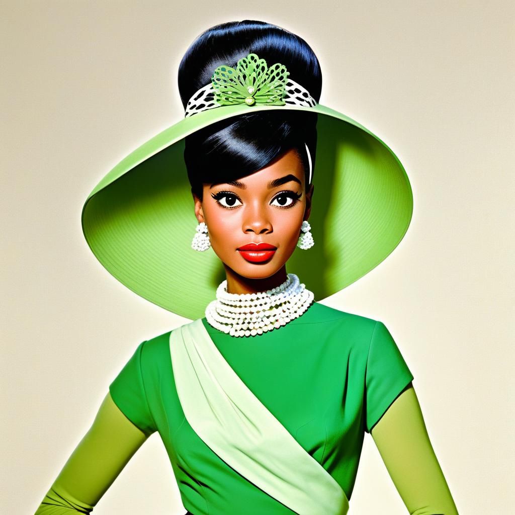 Tiana in 1960s Fashion: A Pop Art Portrait
