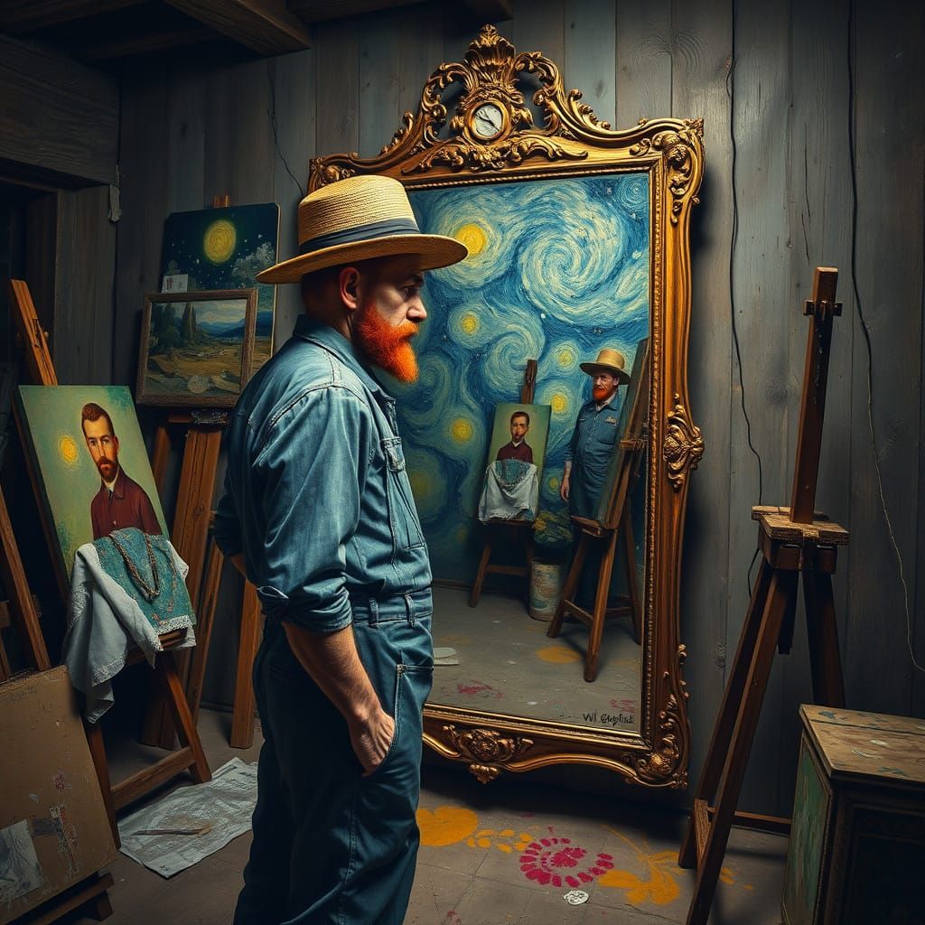 Post-Impressionist Master's Endless Mirror Reflection