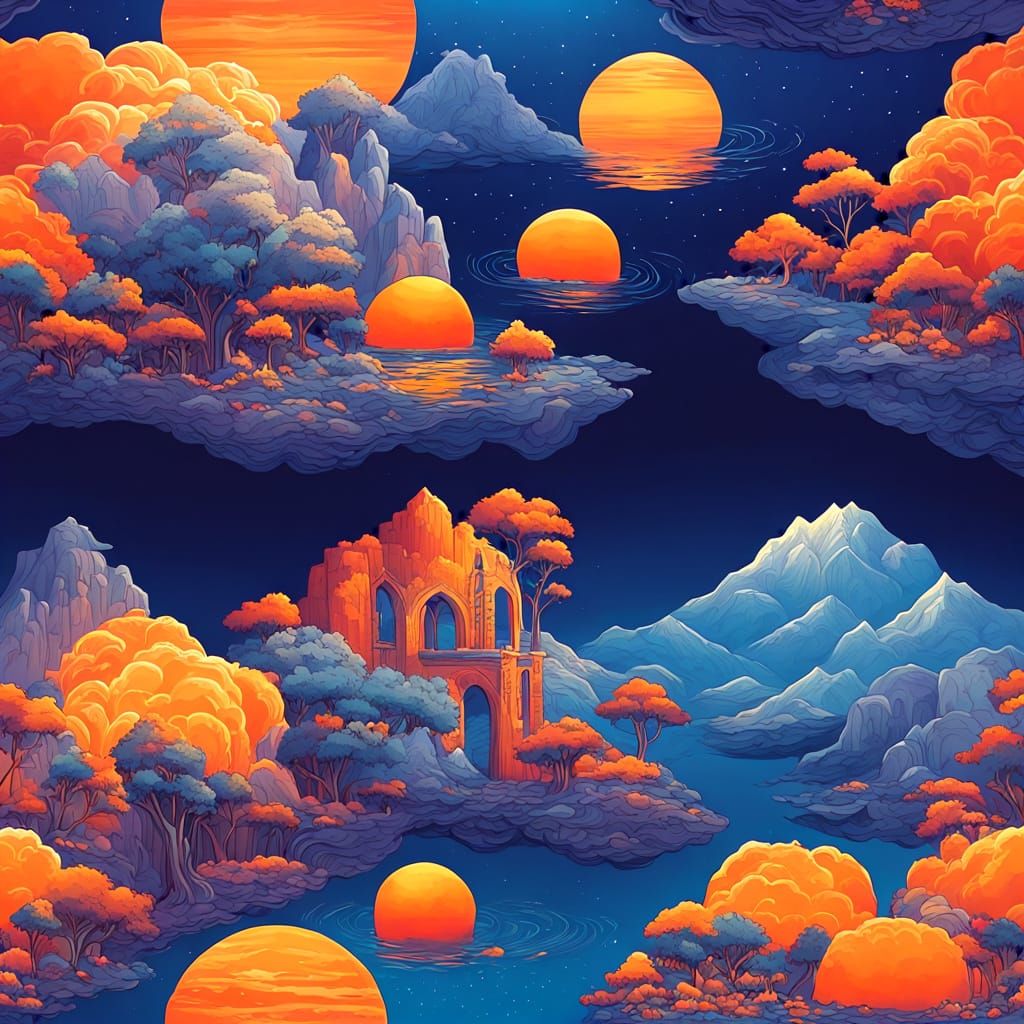 Hidden World Marketplace with Bioluminescent Flora