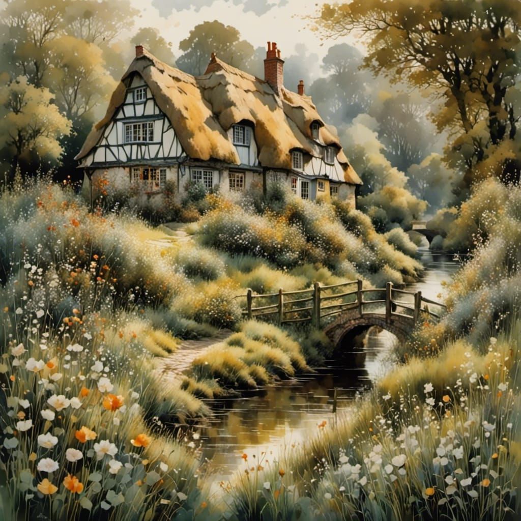 Cozy North Frisian Thatched Roof House with Vibrant Spring G...