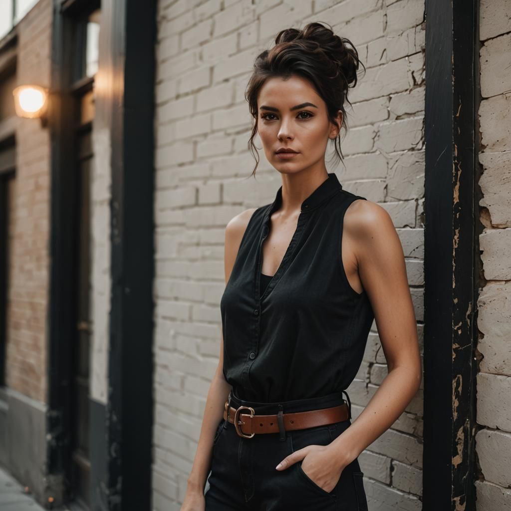 Fashion Portrait of Confident Woman in Cinematic Light