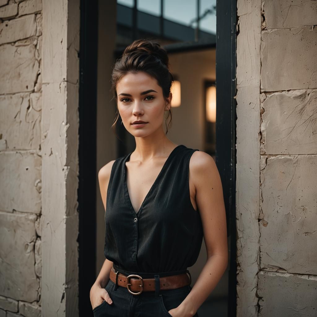 Fashion Portrait of Confident Woman in Cinematic Light