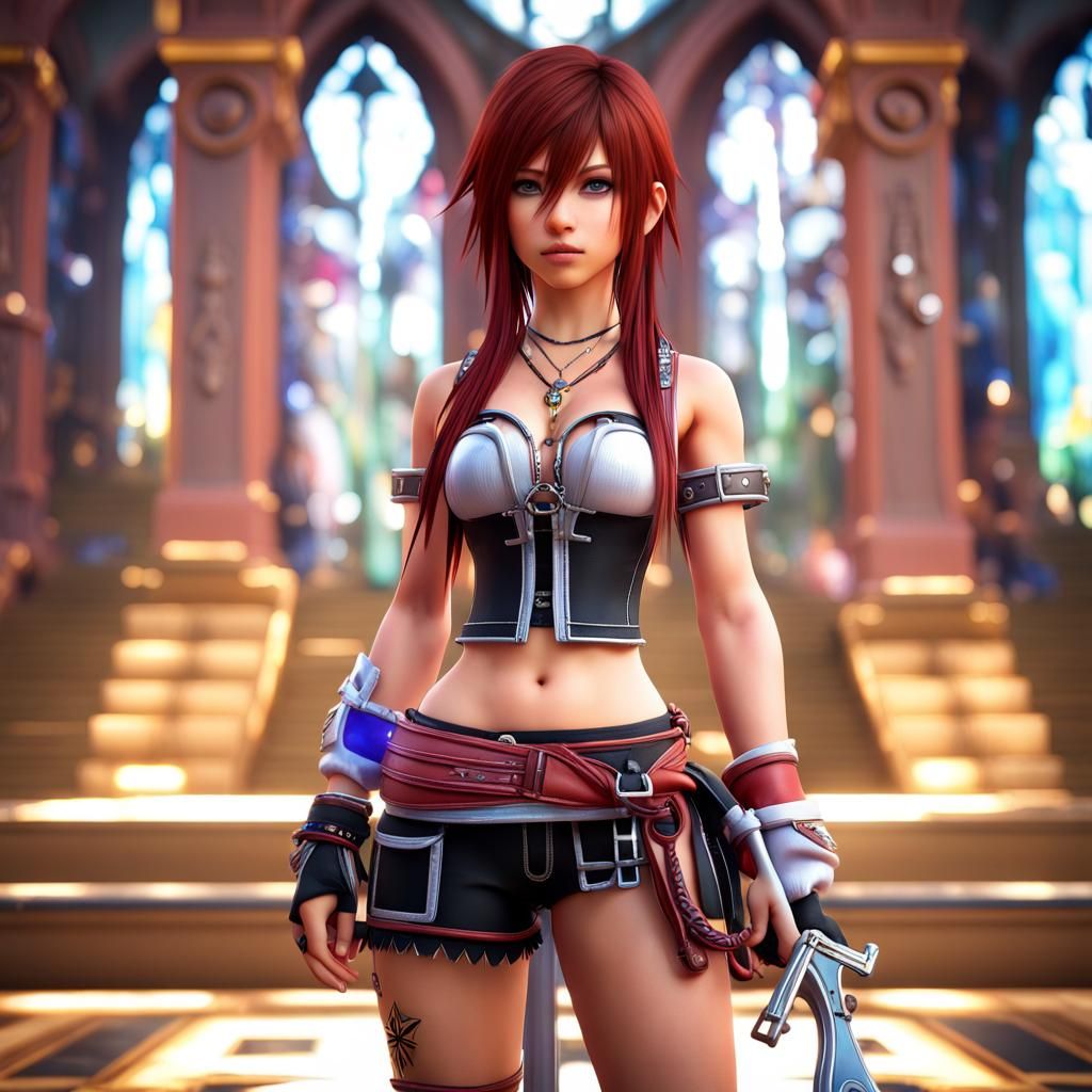 Kingdom Hearts Kairi: Hyperrealistic Digital Art