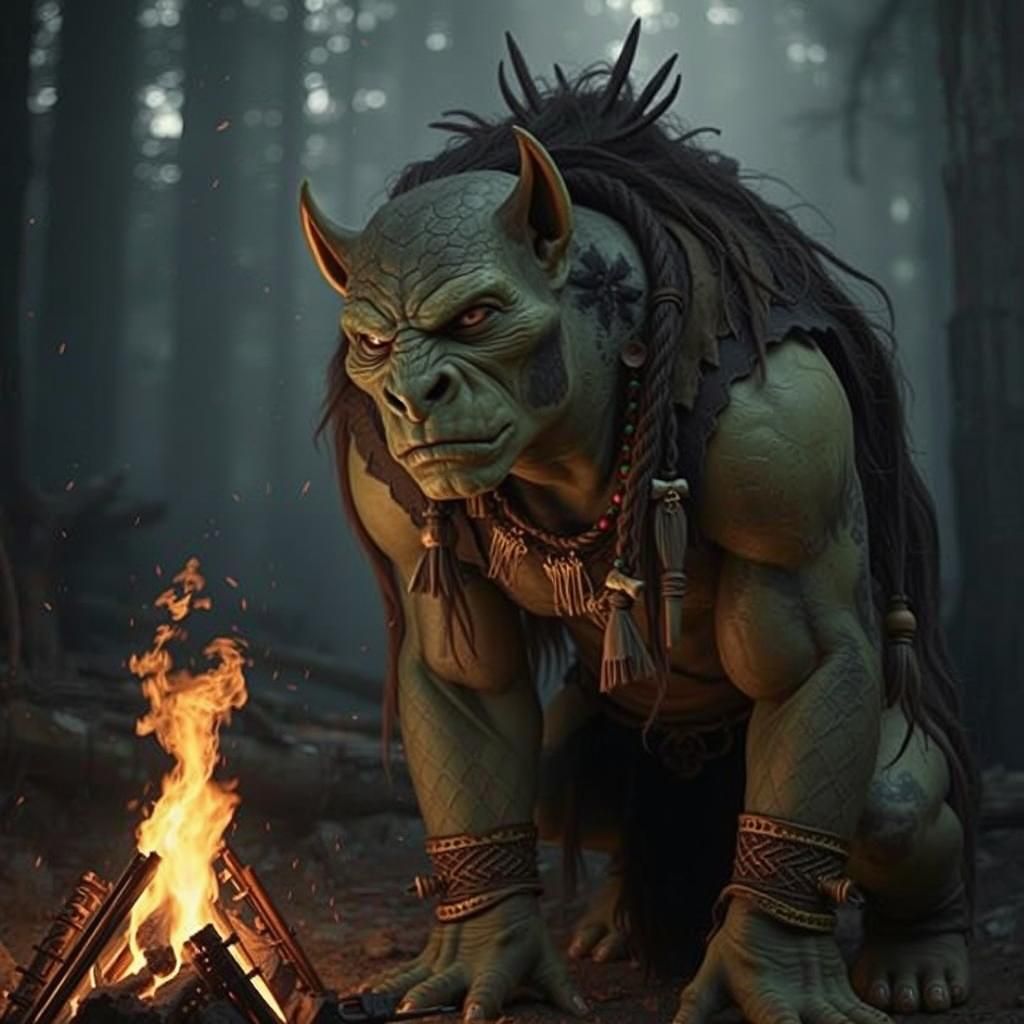 Photorealistic Orc with Fractal Markings