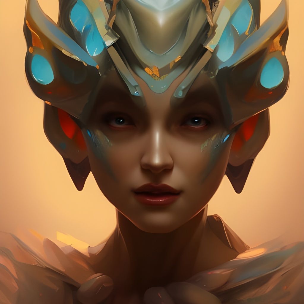 Fairy Golem Portrait in Hyperdetailed Style