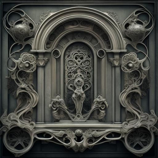 Art Nouveau Rococo Architecture in Post-Apocalyptic Style