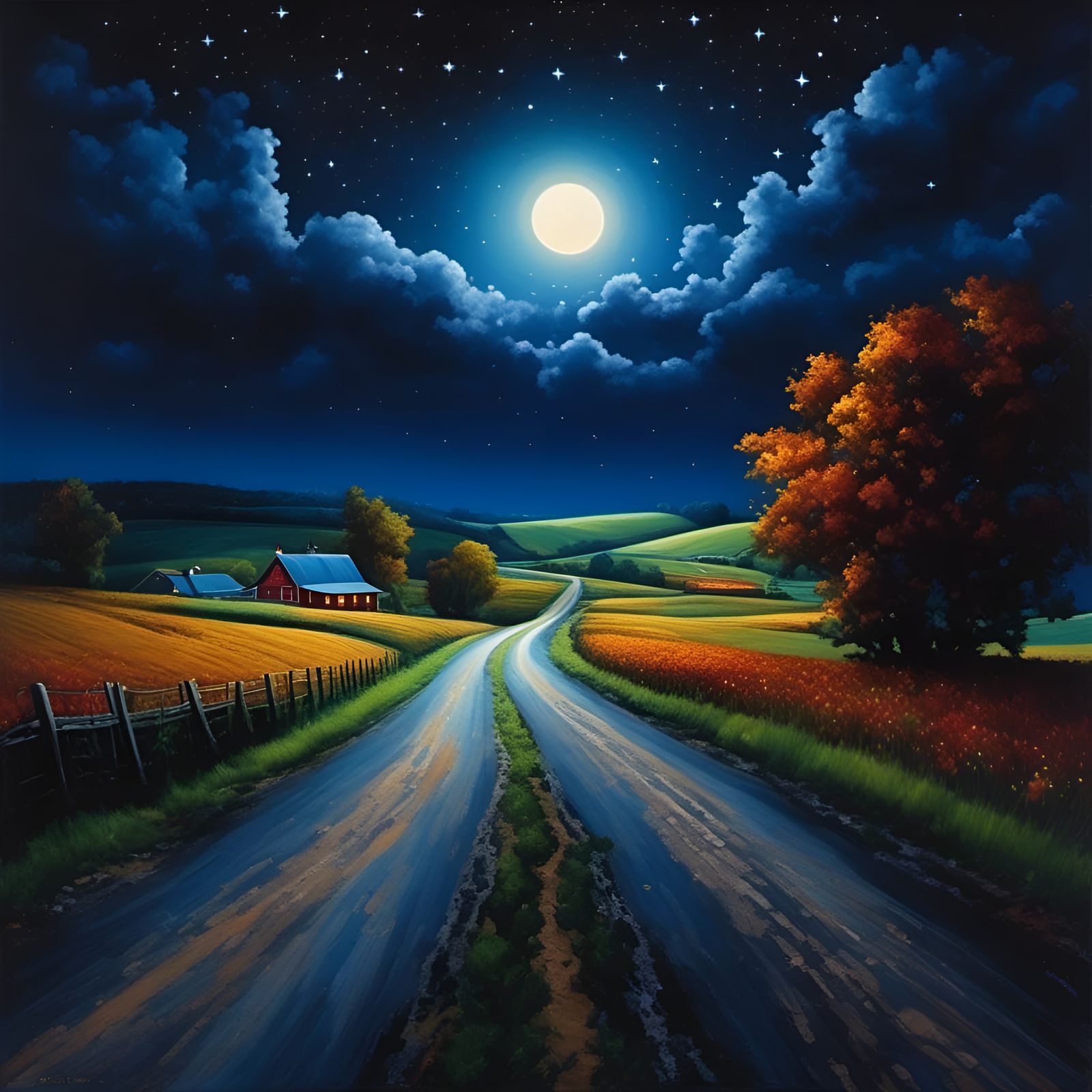 Country Road, Beautiful Night