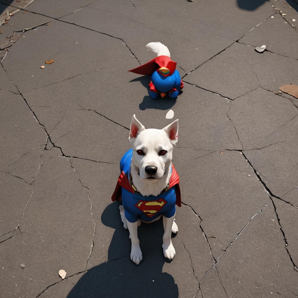 Superman Dog in Anime-Inspired 3D Art