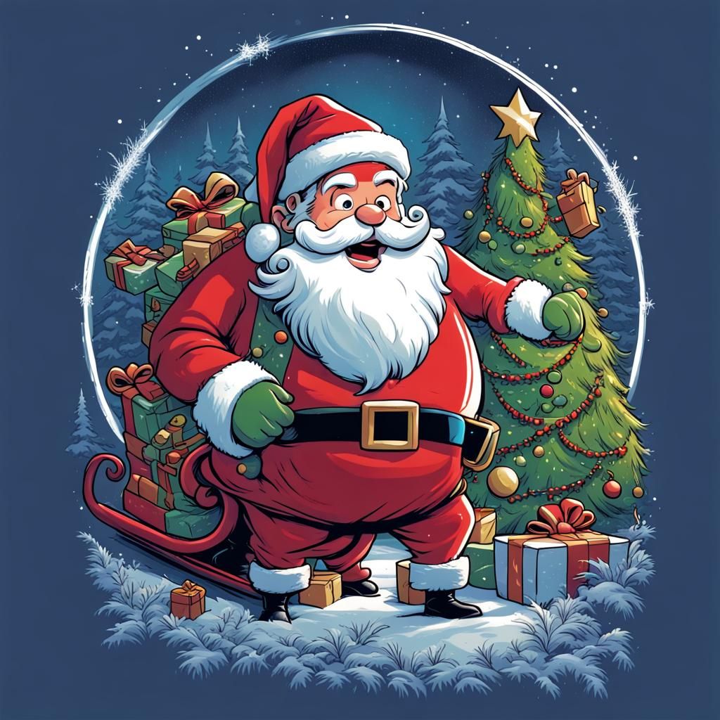 Santa Claus Christmas in Pixar Comic Style