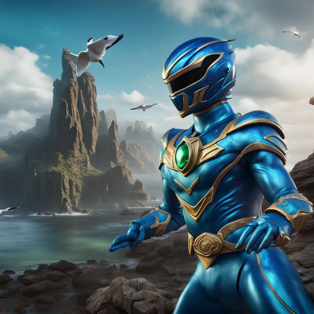 Blue Emerald power ranger spirit of the seagull