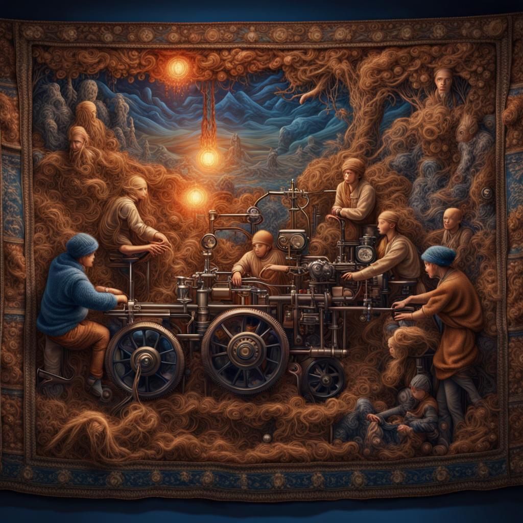 Harmonious Man and Machine Tapestry in Digital Art