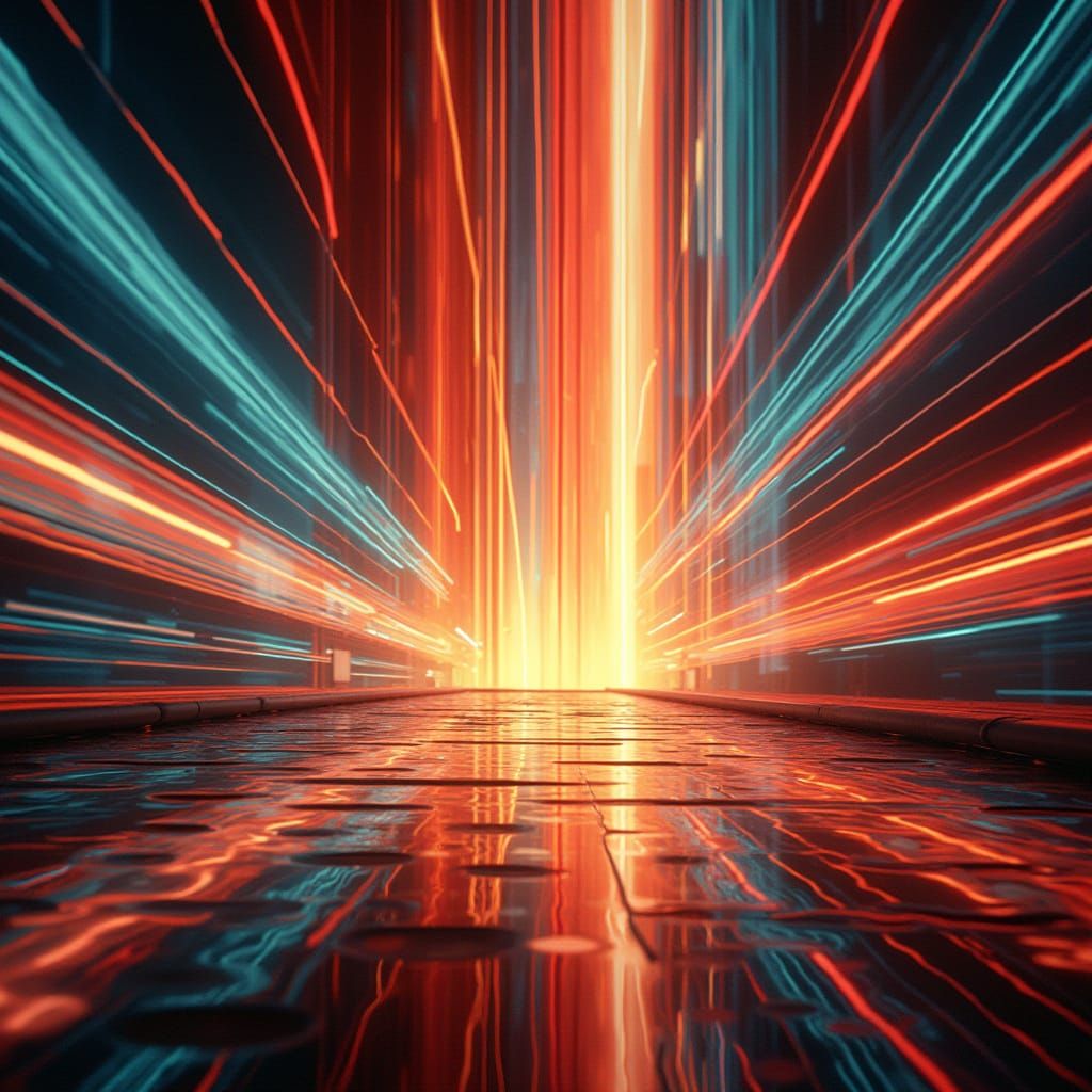 Abstract Light Patterns Through Lens System, Modernist Style