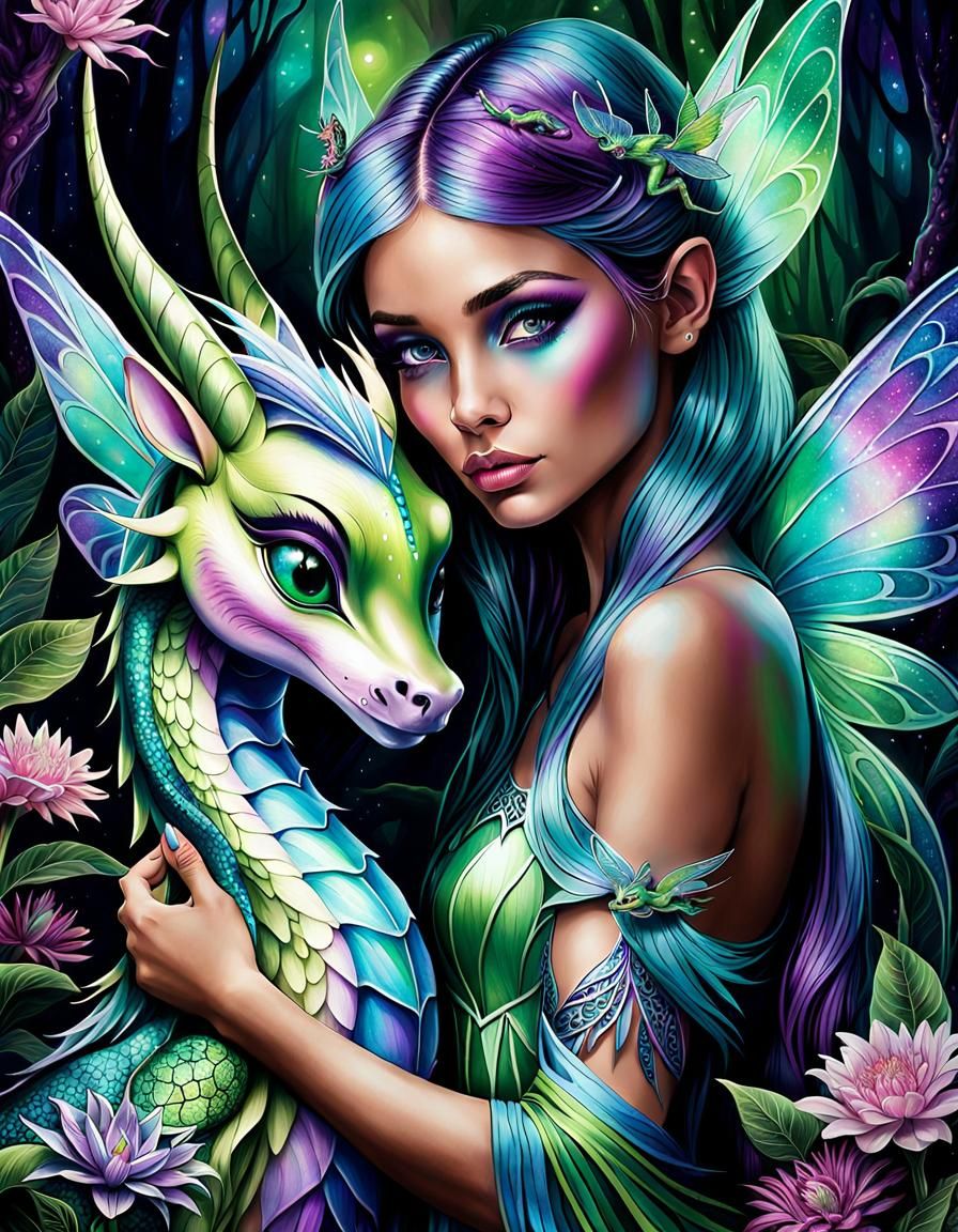 Iridescence - Fairy and her Dragon