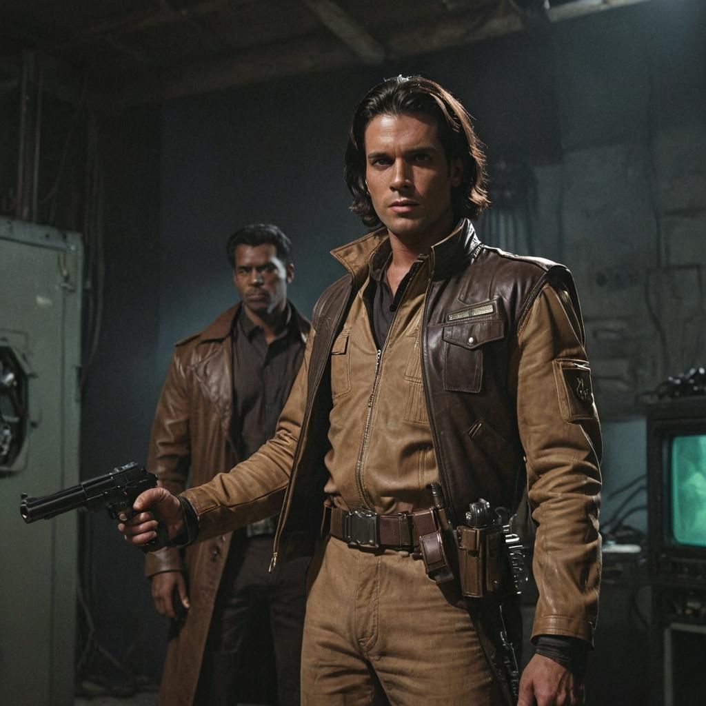 Galactic Gunslinger Film Still in Cinematic Lighting