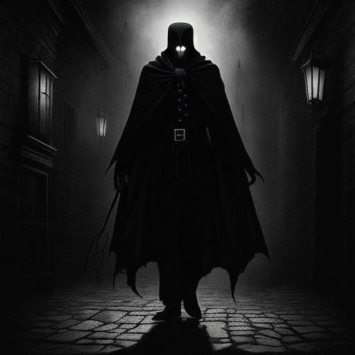 Eerie Vampire in German Expressionist Horror Style