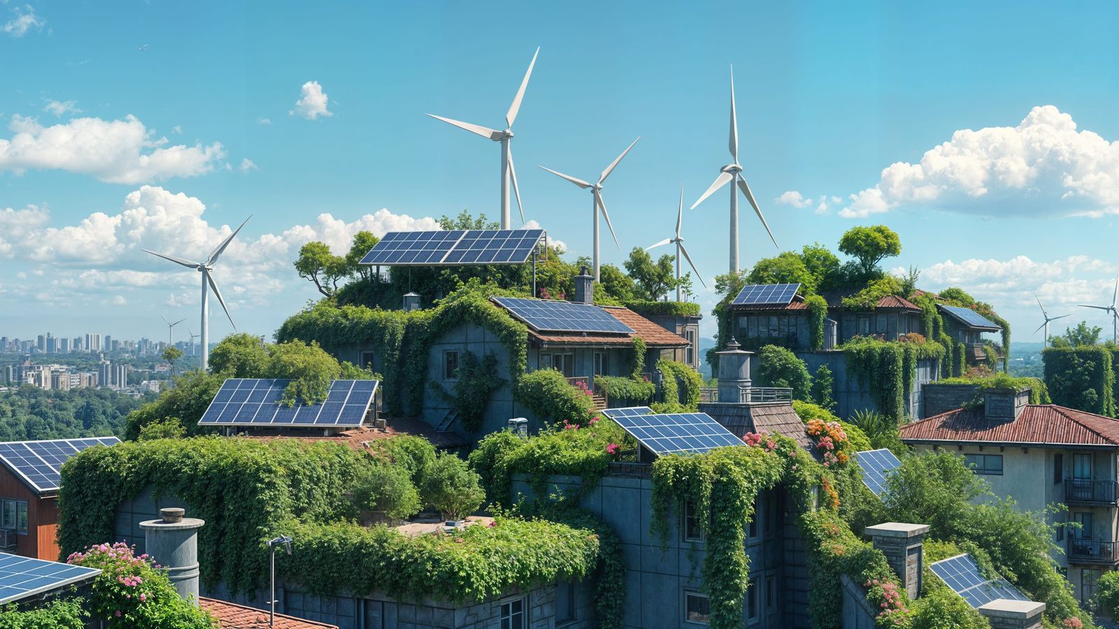 Surreal Solarpunk Utopia in Cinematic Sci-Fi Style