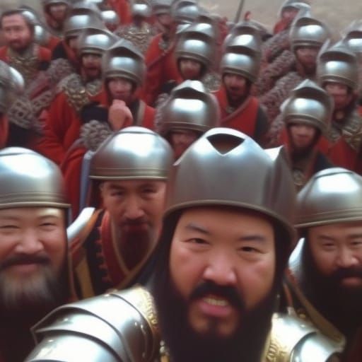 Selfie of Genghis Kahn and his generals.