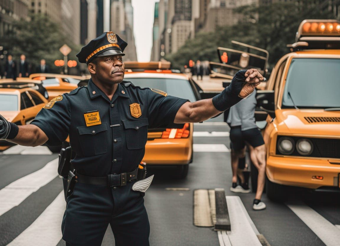 Tiger Traffic Cop Directing NYC Commute