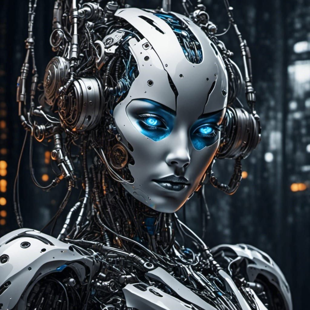 Surreal Cute Robot in Steampunk Style