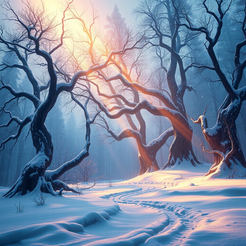 Winter Solstice in Mystical Enchanted Forest