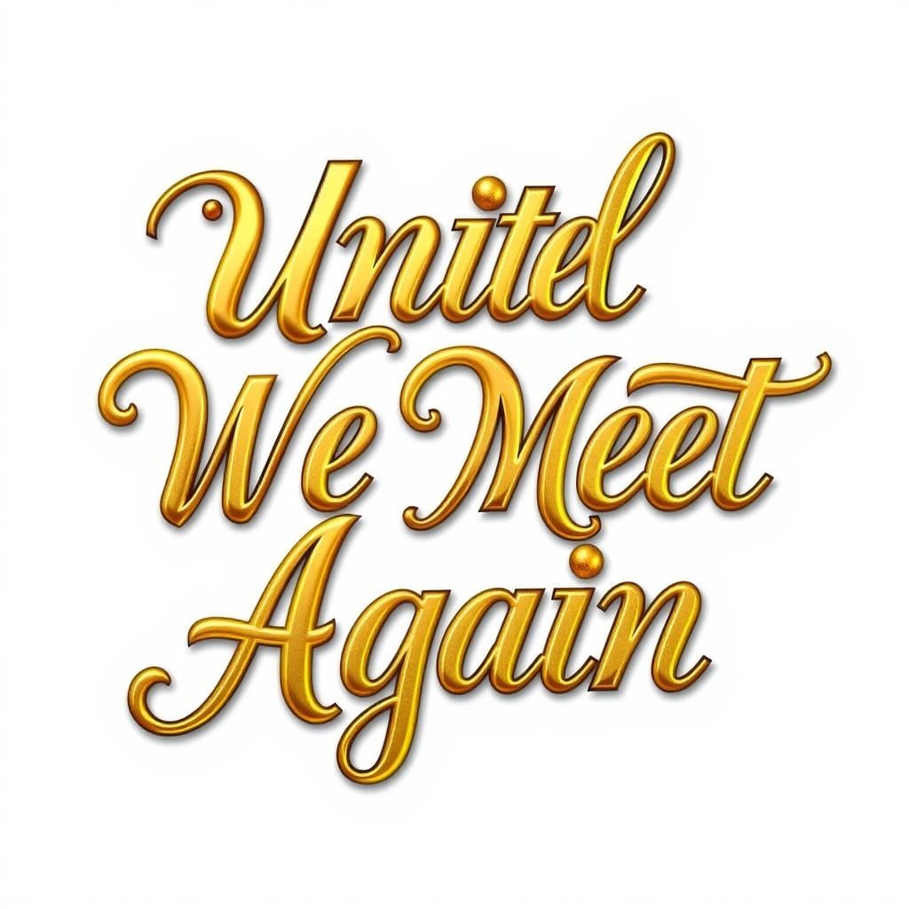 Thick heavy bold text that says, "Until We Meet Again" with ...