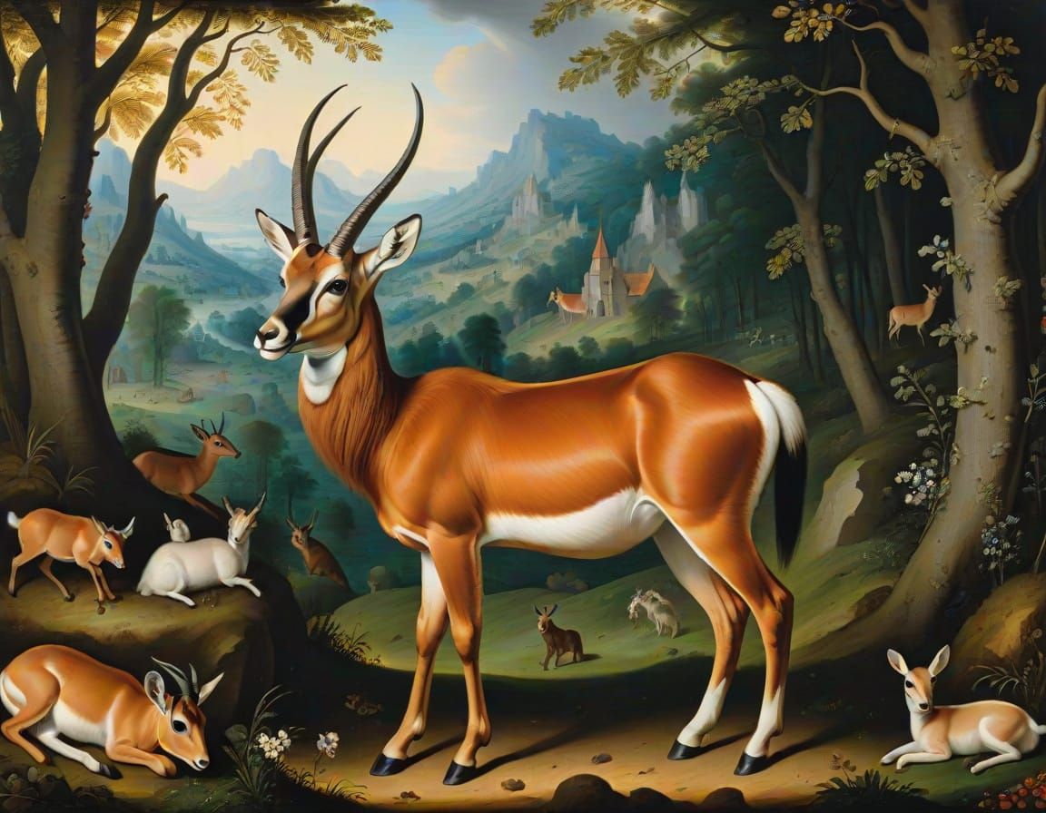 Antelope in the Style of Jan Breughel the Elder