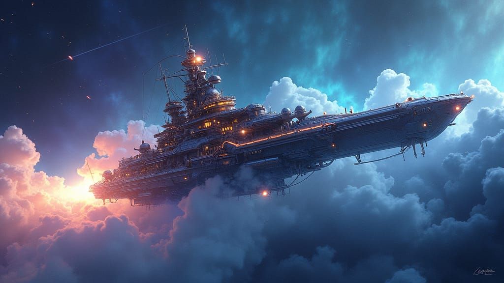 Battleship Fusion Drive in Art Deco Style