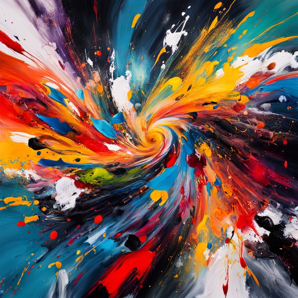 Vibrant Swirling Masterpiece in Abstract Expressionism Style
