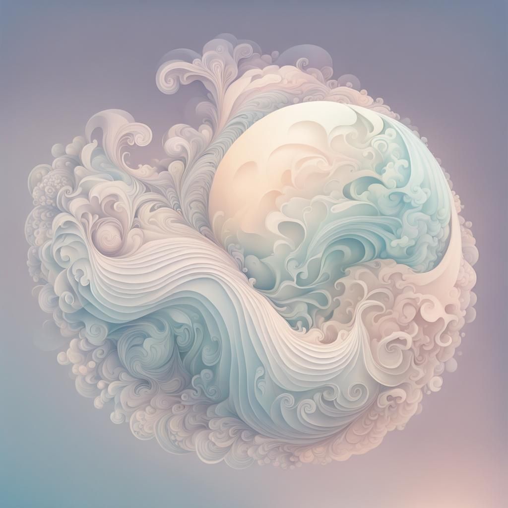 Dreamy Earth in Pastel Shades with Abstract Fractals