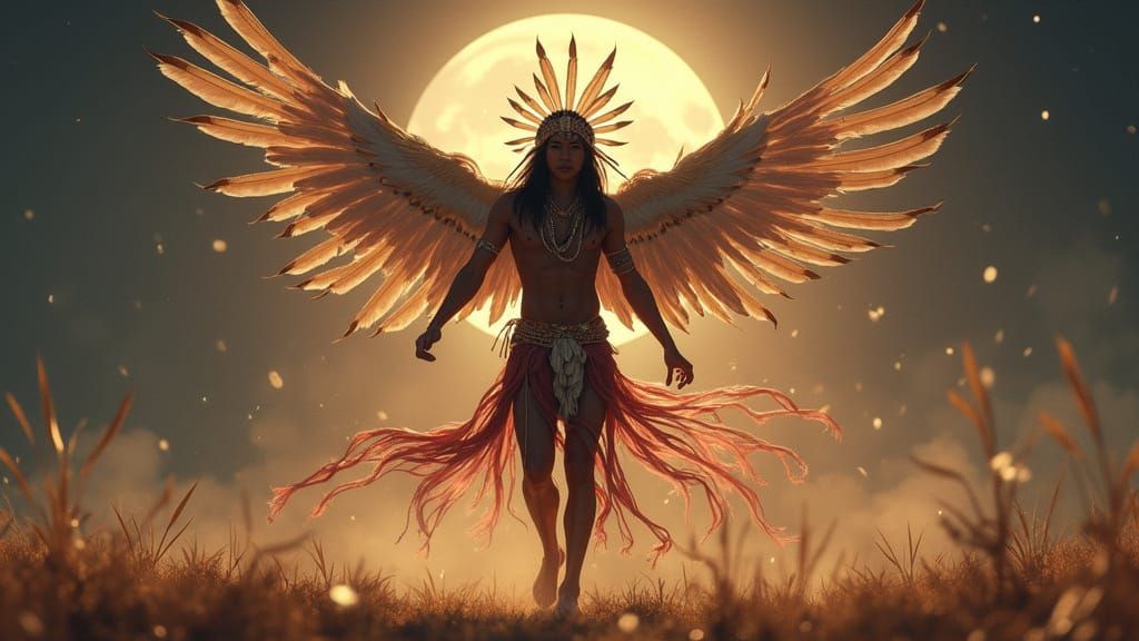 Celestial Dancer in Native American Headdress