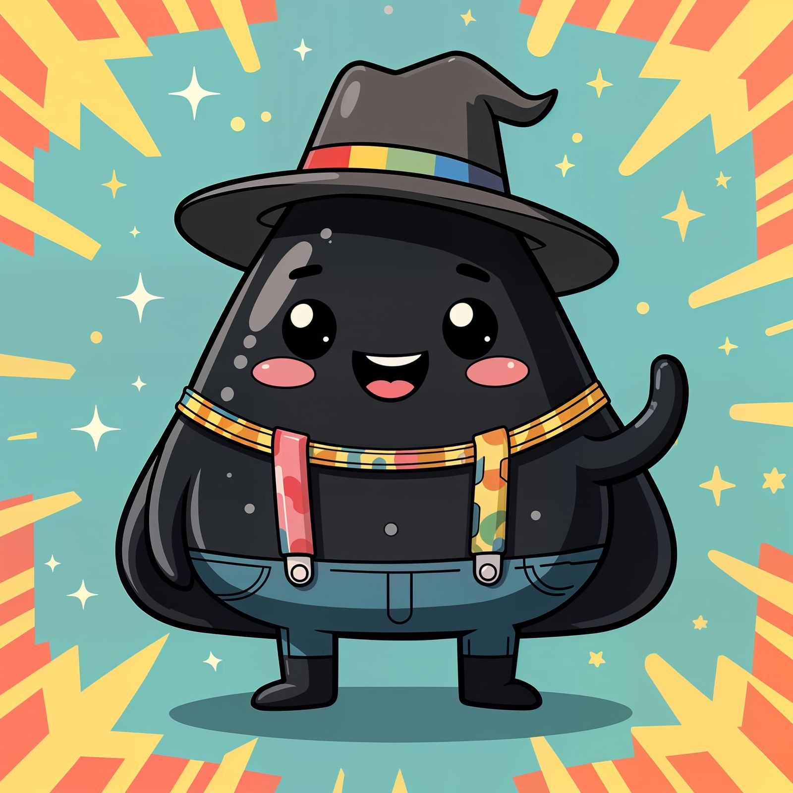 Playful Cartoon Pill Character in Adventure Time Style