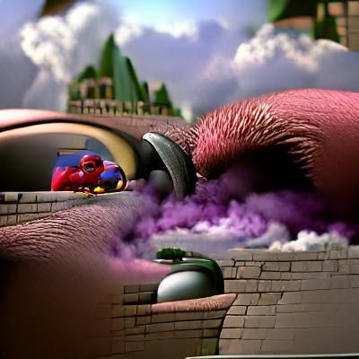 Dr. Robotnik and Barney: A Disturbing Matte Painting