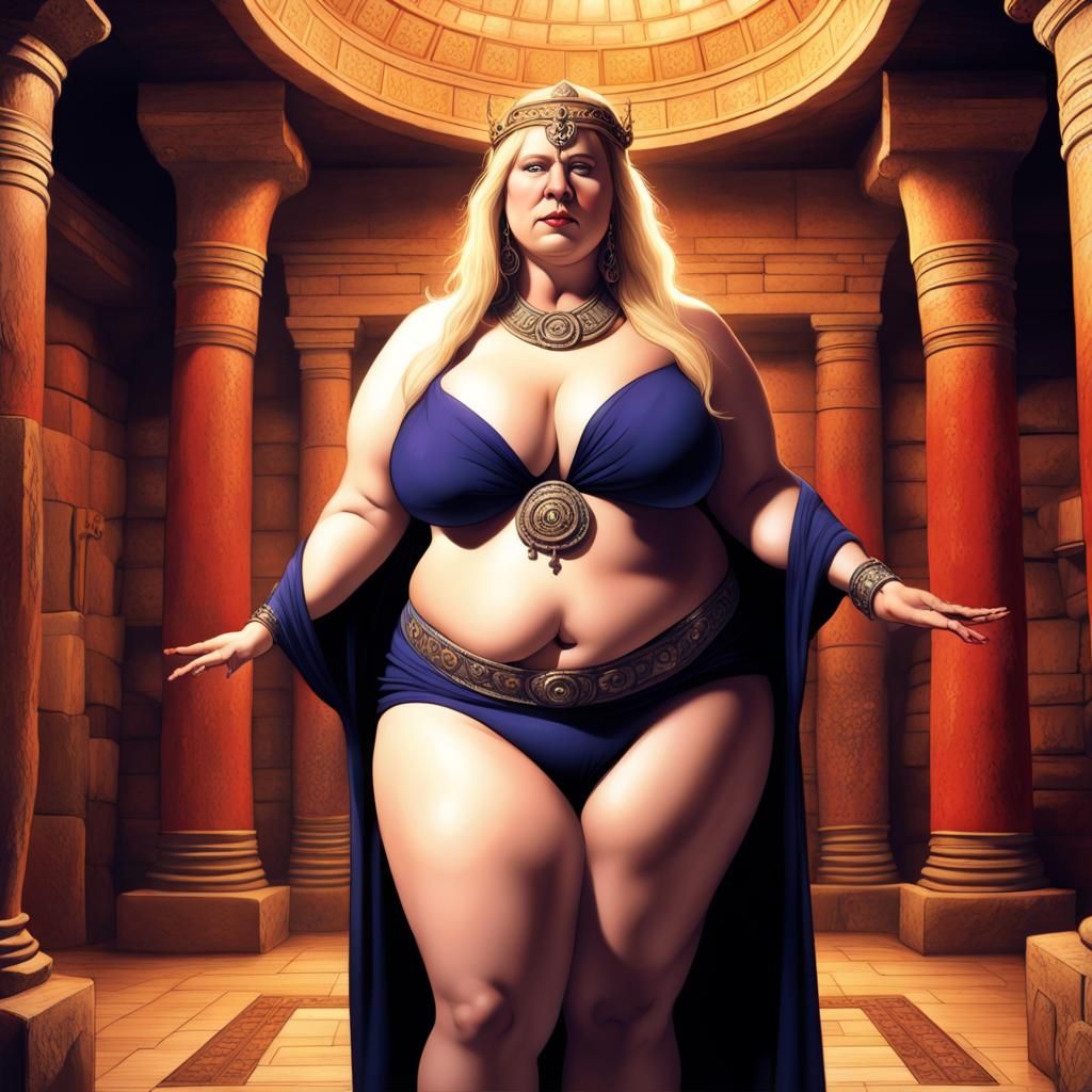 Gothic Goddess Temple Priestess in Mithraic Hypogeum