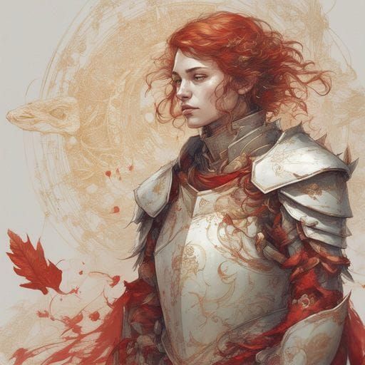 Knight Army in Red and White Armor