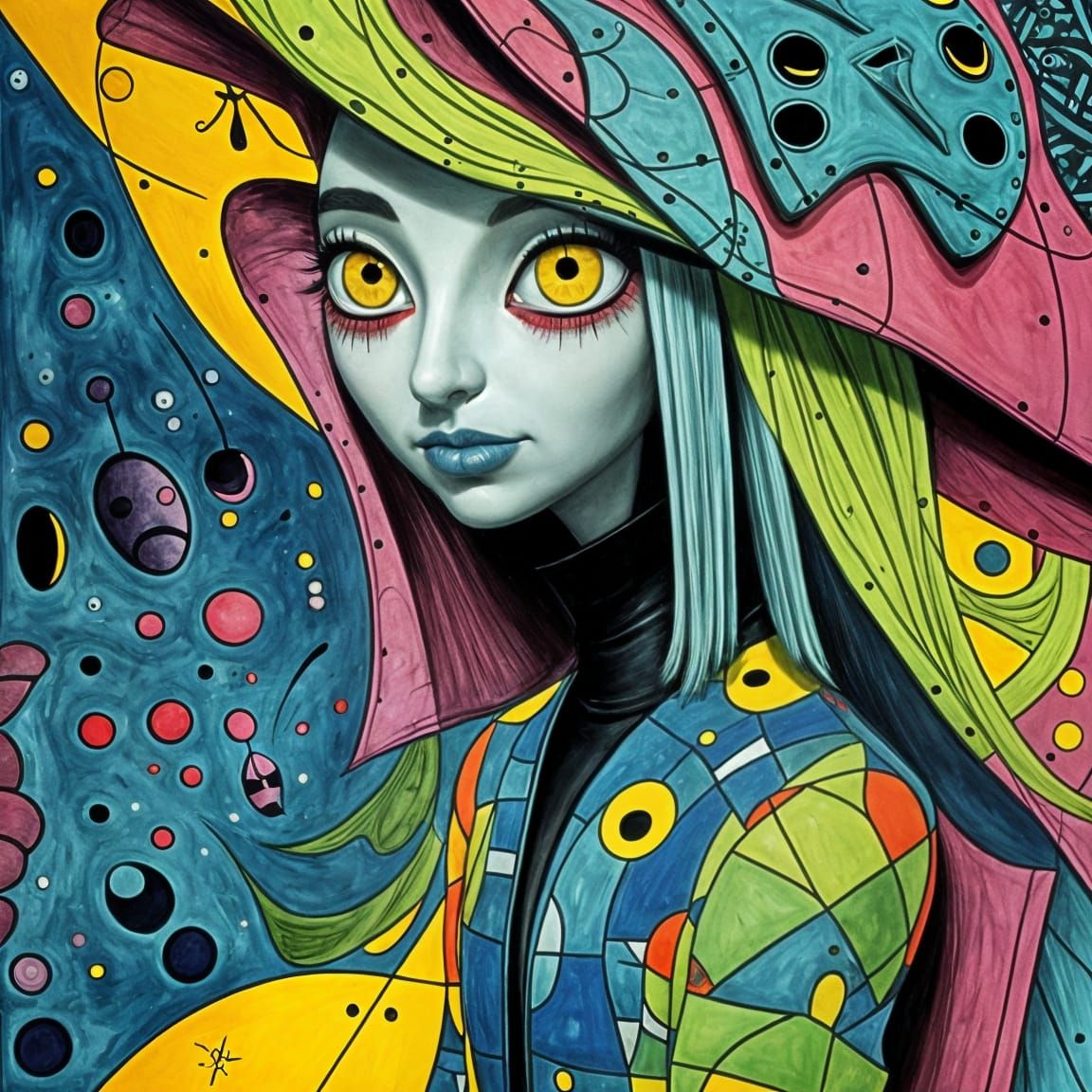 Surreal Optical Illusion with Grotesque Naive Art