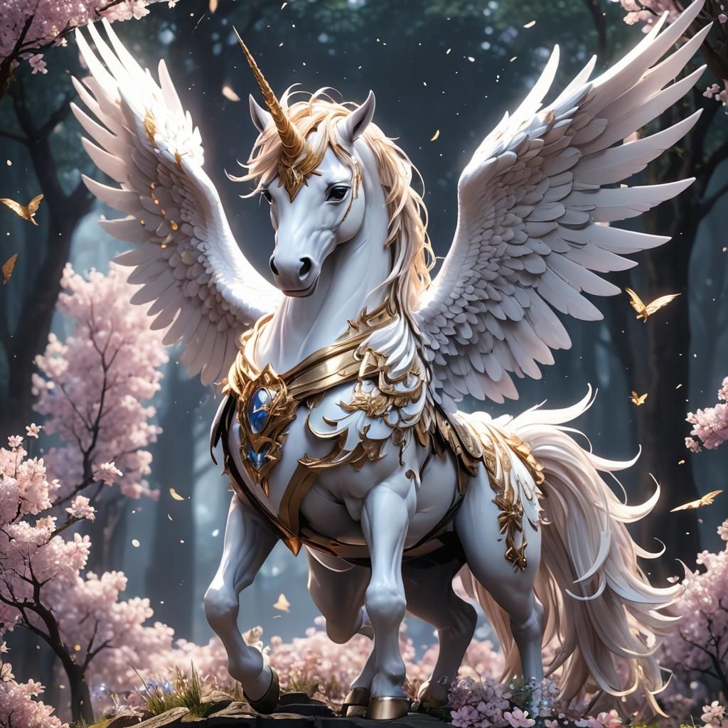 Detailed 3D Anime Art of an Alicorn