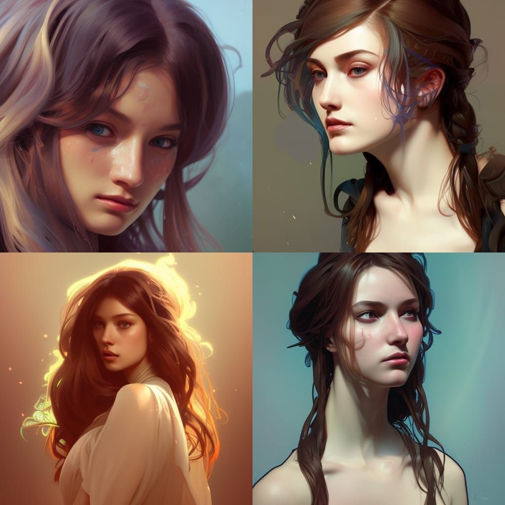 Hyperdetailed Owl-Cat Portrait in Art Nouveau Style