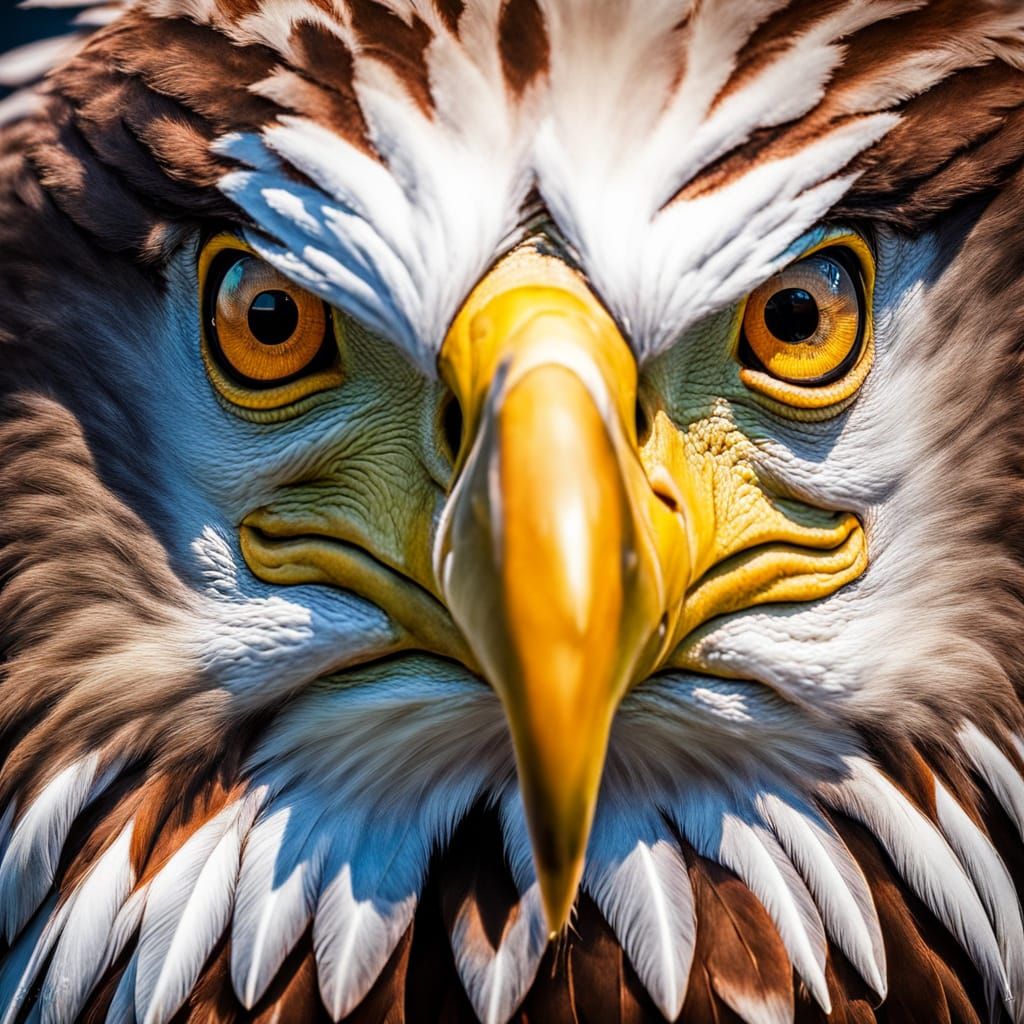Fish Eagle Close-Up in Vivid Oil Painting Style